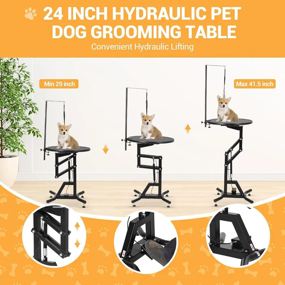 MKDK 24 Inch Hydraulic Lift Dog Grooming Table