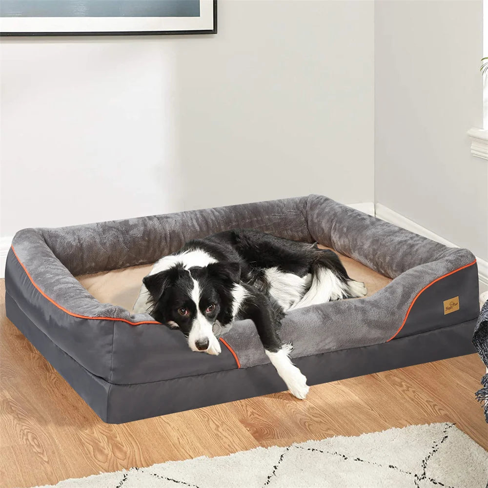 BORWARTCN Orthopedic Memory Foam Dog Bed Couch Waterproof