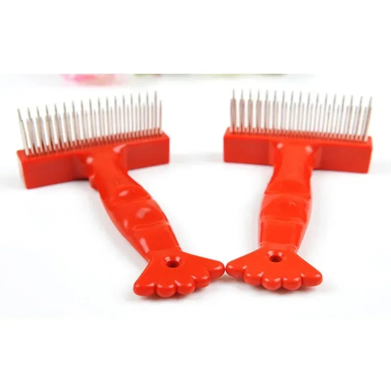 Double Row Pet Comb Stainless Steel Dog Cat Grooming