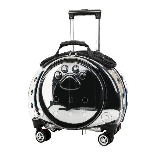 Pet Trolley Case Clear Ventilation Holes Silent Wheels Convenient Portable Cats Dogs Backpack for Travel