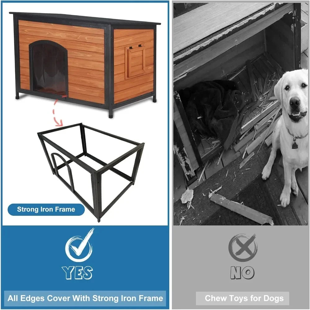 Dog House Outdoor Weatherproof Chew Proof Dog Kennel