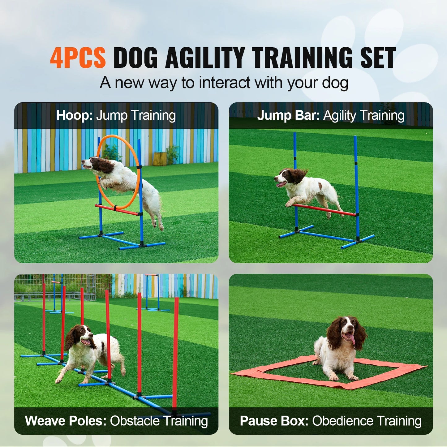SucceBuy Dog Agility Training Set With Hurdles Poles