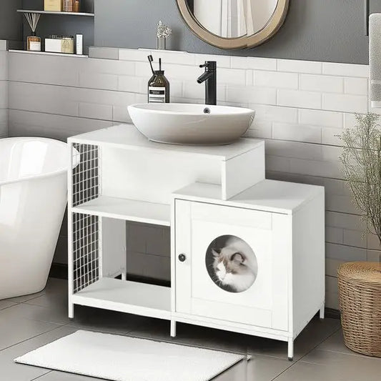 Cat Litter Box Enclosure Hidden Pet Washroom