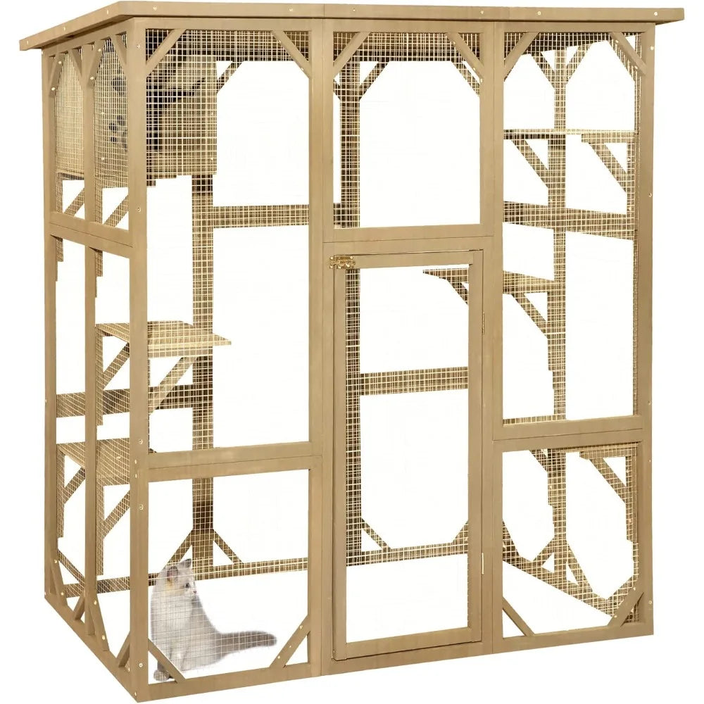 Wooden Catio Outdoor Cat Enclosure by NoEnName