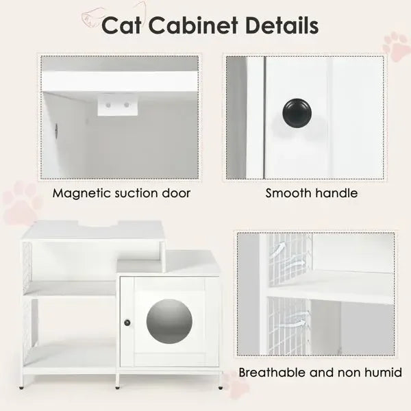 Cat Litter Box Enclosure Hidden Pet Washroom