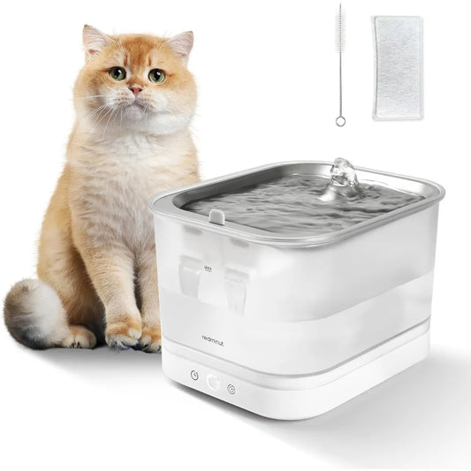 Cat Water Fountain Stainless Steel Battery Operated Dispenser