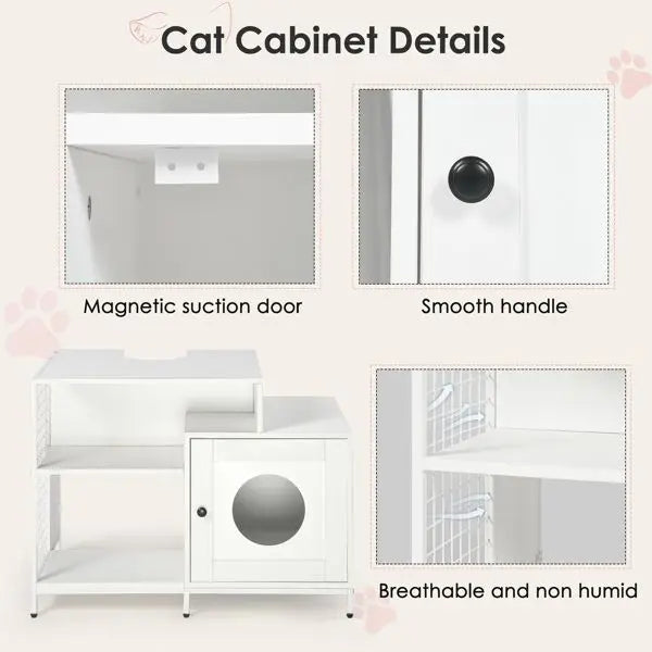 Cat Litter Box Enclosure Hidden Pet Washroom