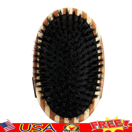 XMSJ Bamboo Dog Palm Brush Natural Bristles Grooming Tool