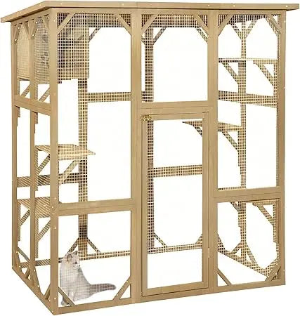 Wooden Catio Outdoor Cat Enclosure by NoEnName