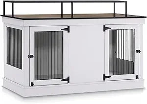 MKDK Wooden Dog Crate Furniture Style Indoor Kennel