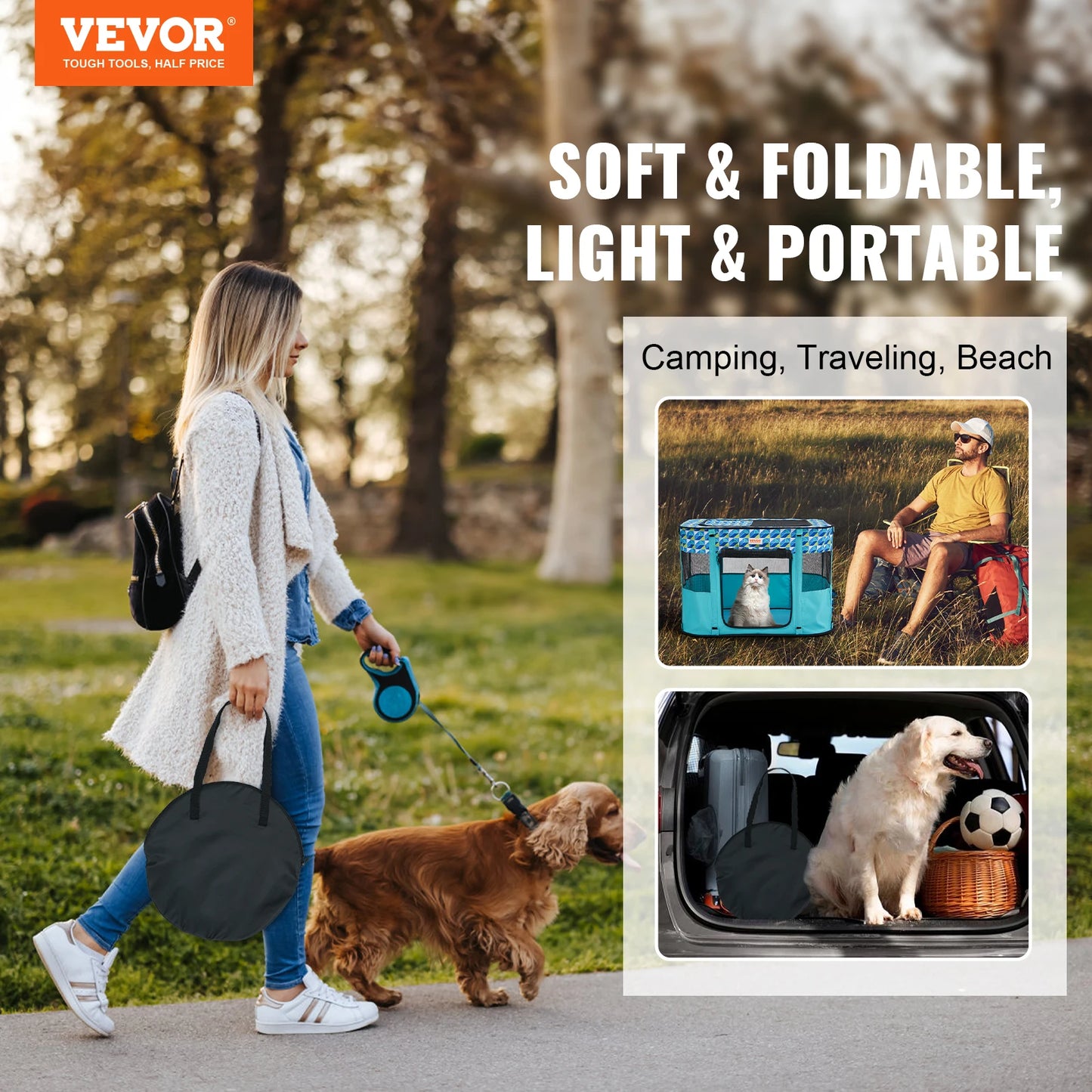 VEVOR Portable Foldable Pet Playpen Tent for Dogs