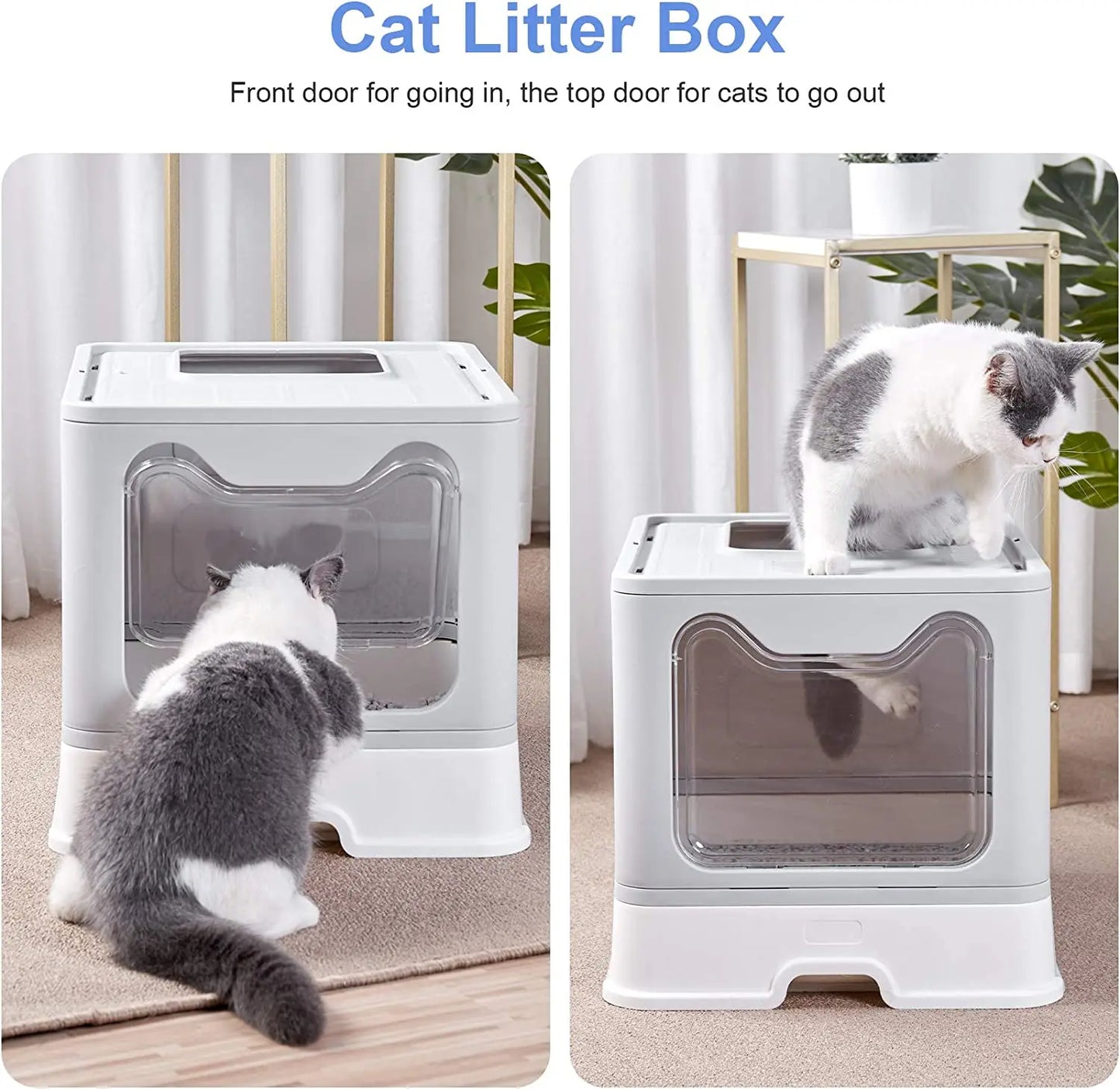 Top Entry Cat Litter Tray Box with Scoop