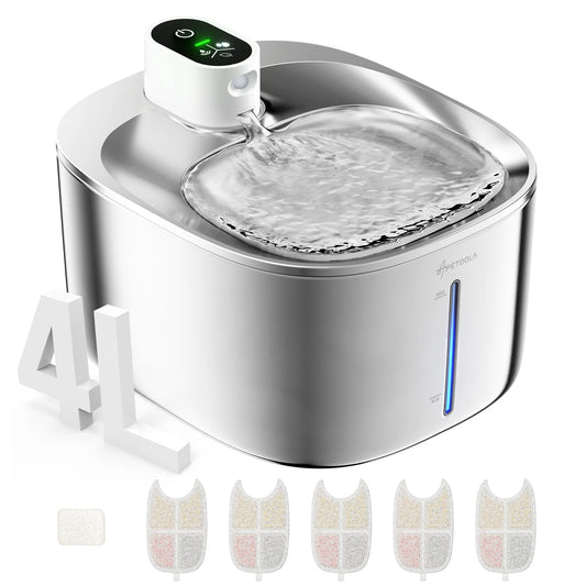 APD Automatic Wireless Cat Water Fountain Stainless Steel