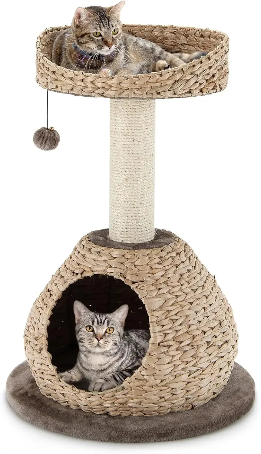 HuanZhuang Modern Cat Tree with Natural Sisal Scratching Post