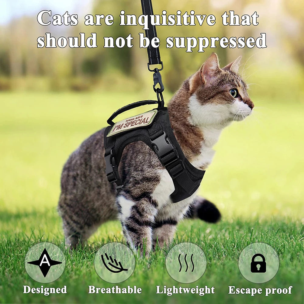 Petravel Tactical Cat Harness and Leash Set