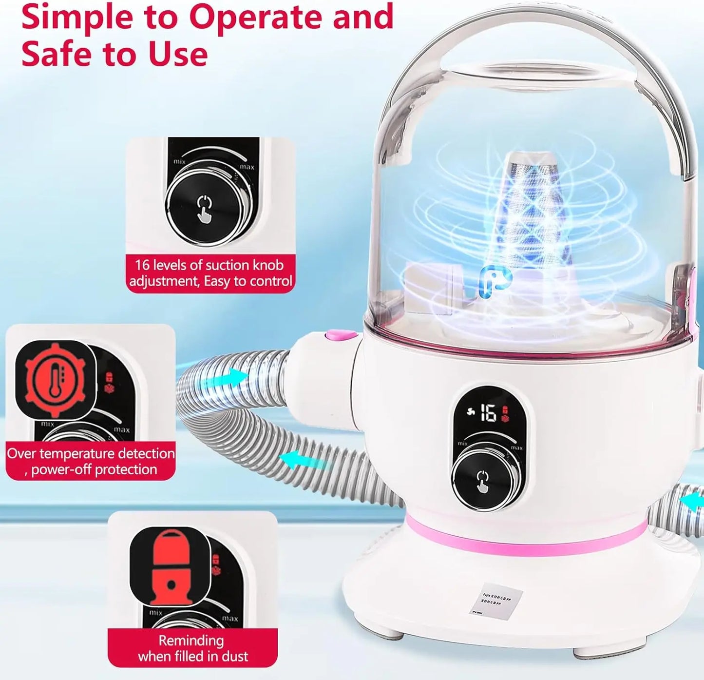Pet Grooming Vacuum Multi-Functional Grooming Kit