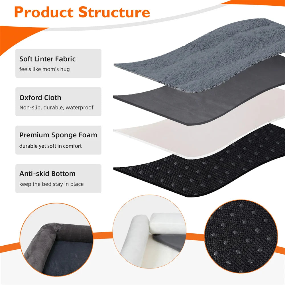 BORWARTCN Orthopedic Memory Foam Dog Bed Removable Cover
