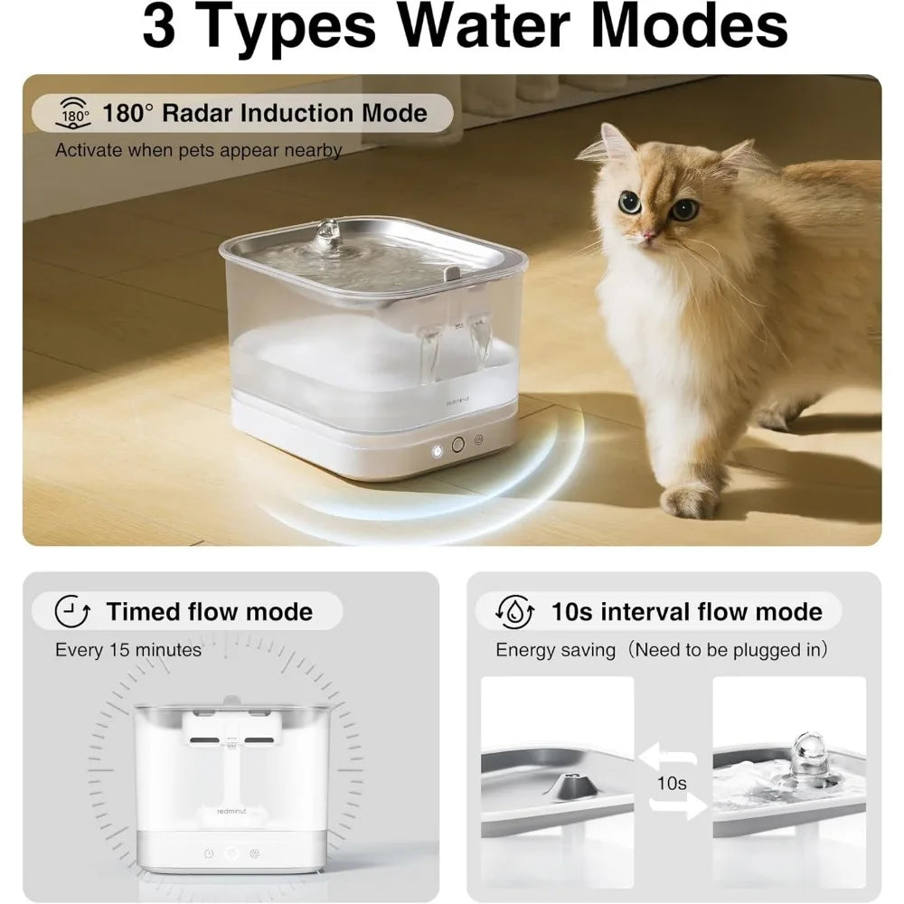 Cat Water Fountain Stainless Steel Battery Operated Dispenser