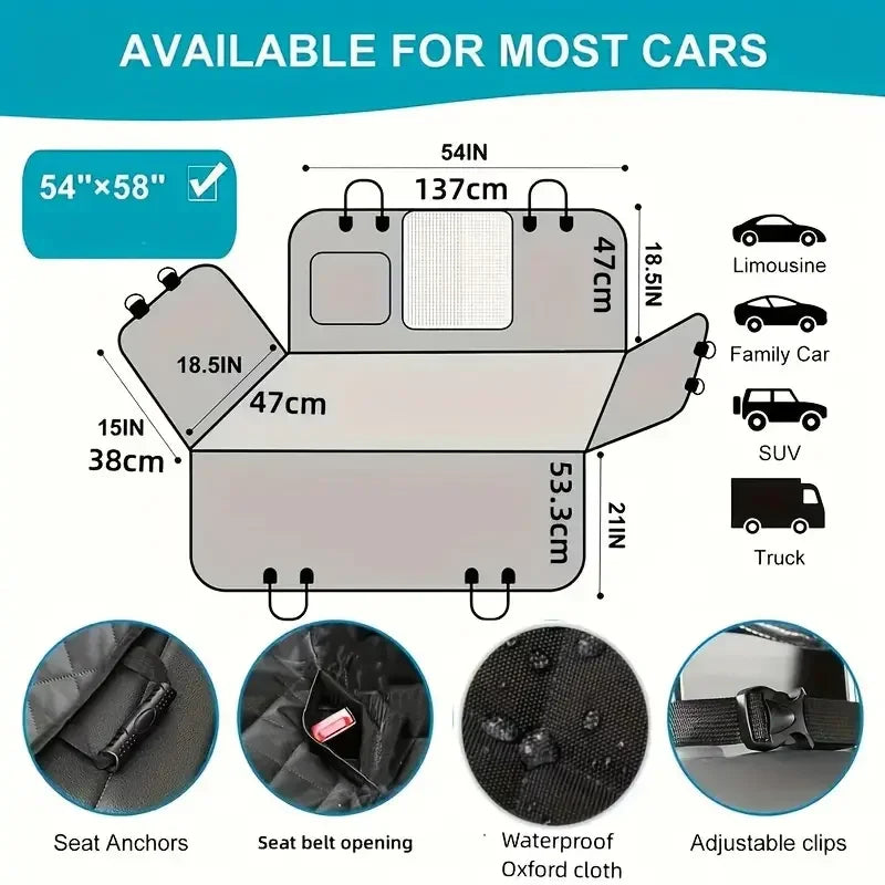 Dog Car Seat Cover Waterproof Hammock for Pets