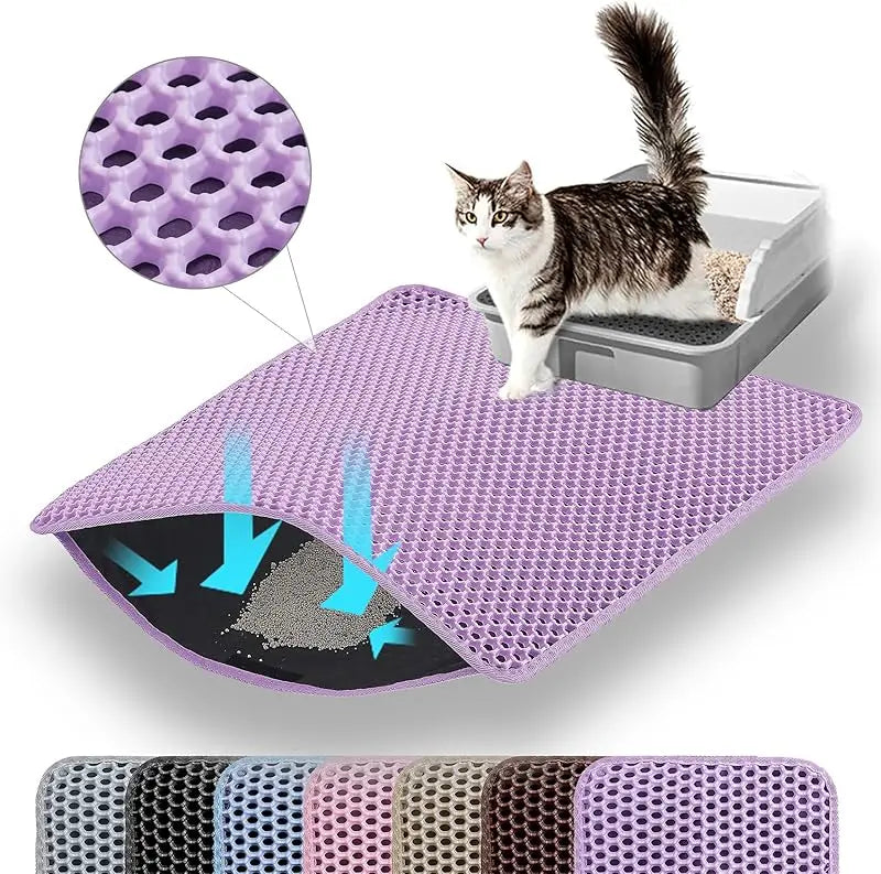 Cat Litter Mat Honeycomb Dual Layer Non Slip Waterproof