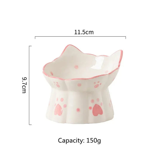 Food Bowl Pet Elevated Accessories Cat Set Drinking Water Snack Cats Ceramic Small Feeding Feeders Dogs Eating Puppy Bowls