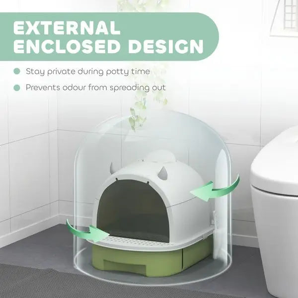 Cat Litter Box Enclosure With Litter Scoop