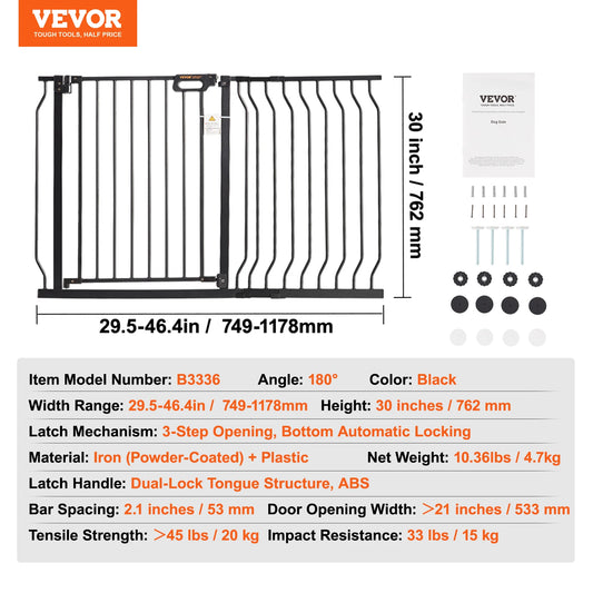 VEVOR Easy Step Walk Thru Dog Gate Security System
