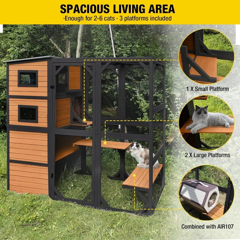 Large Cat Catio 4 Tiers Outdoor Cat Enclosure