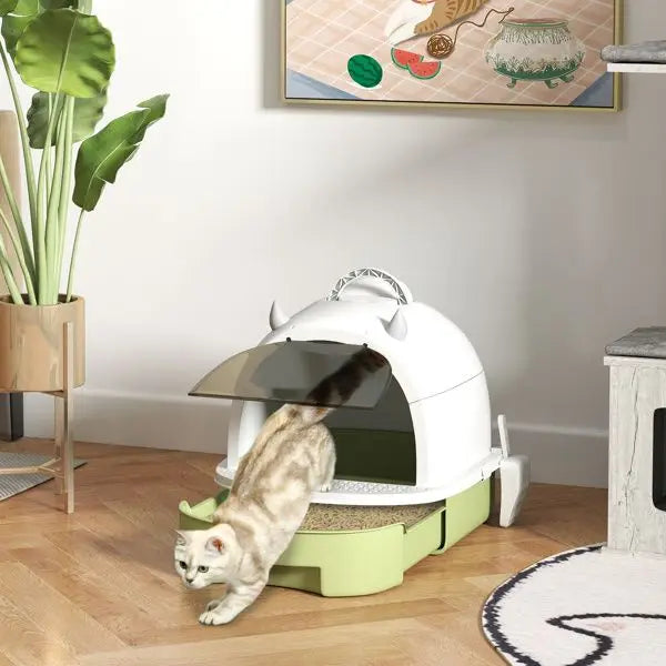 Cat Litter Box Enclosure With Litter Scoop