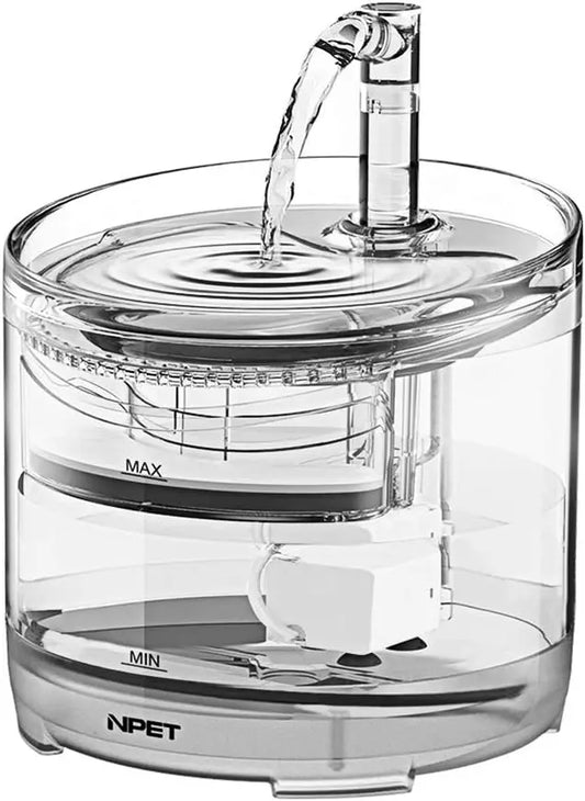NPET Automatic Cat Water Fountain with Replacement Faucet Kit