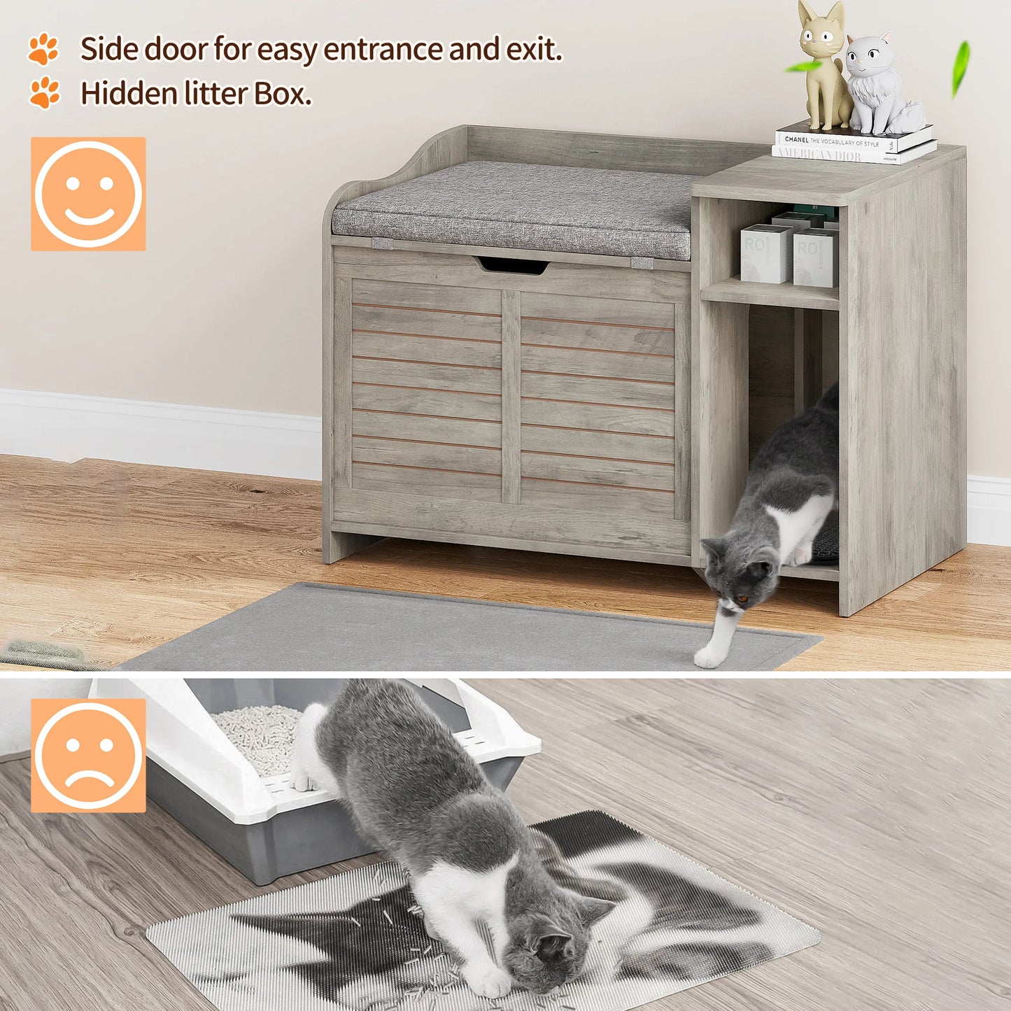 Cat Litter Box Furniture Hidden Wood Enclosure