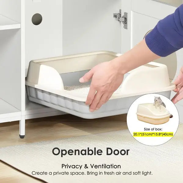 Cat Litter Box Enclosure Hidden Pet Washroom