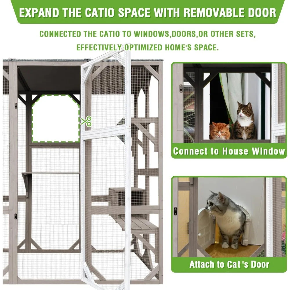 Large Cat Catio 4 Tier Outdoor Cat Enclosure