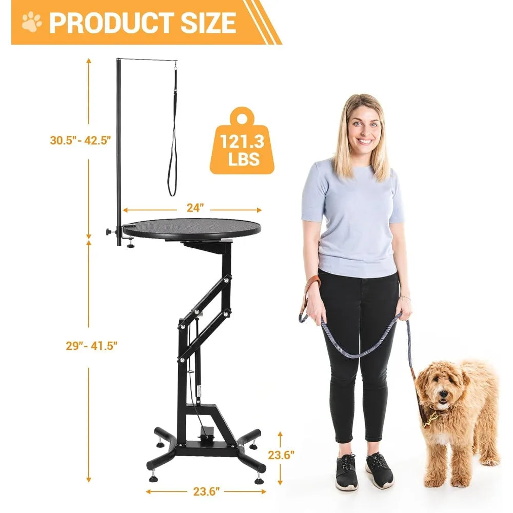 MKDK 24 Inch Hydraulic Lift Dog Grooming Table