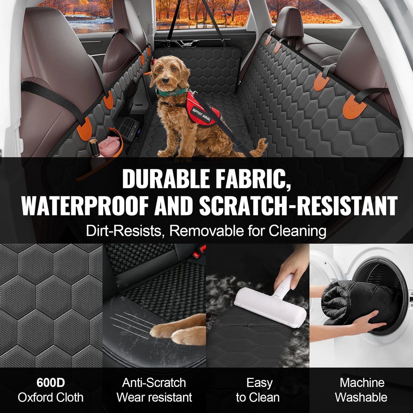 SucceBuy Dog Car Seat Cover with Mesh Window