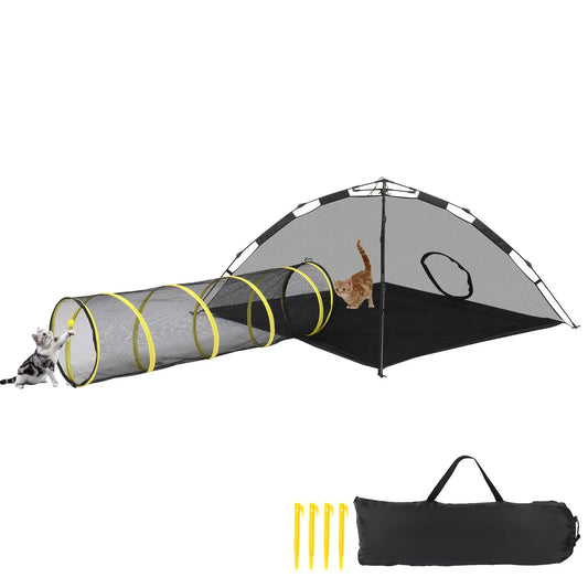 Portable Outdoor Cat Play Tent with Tunnel