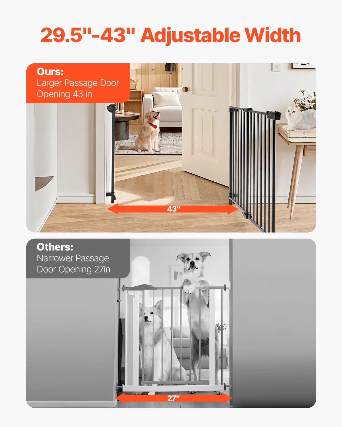 VEVOR Adjustable Width Dog Gate for Child Safety
