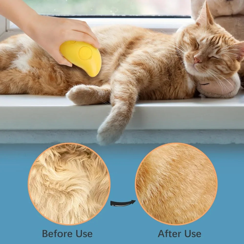 Cat Steam Brush for Pet Grooming and Self Cleaning