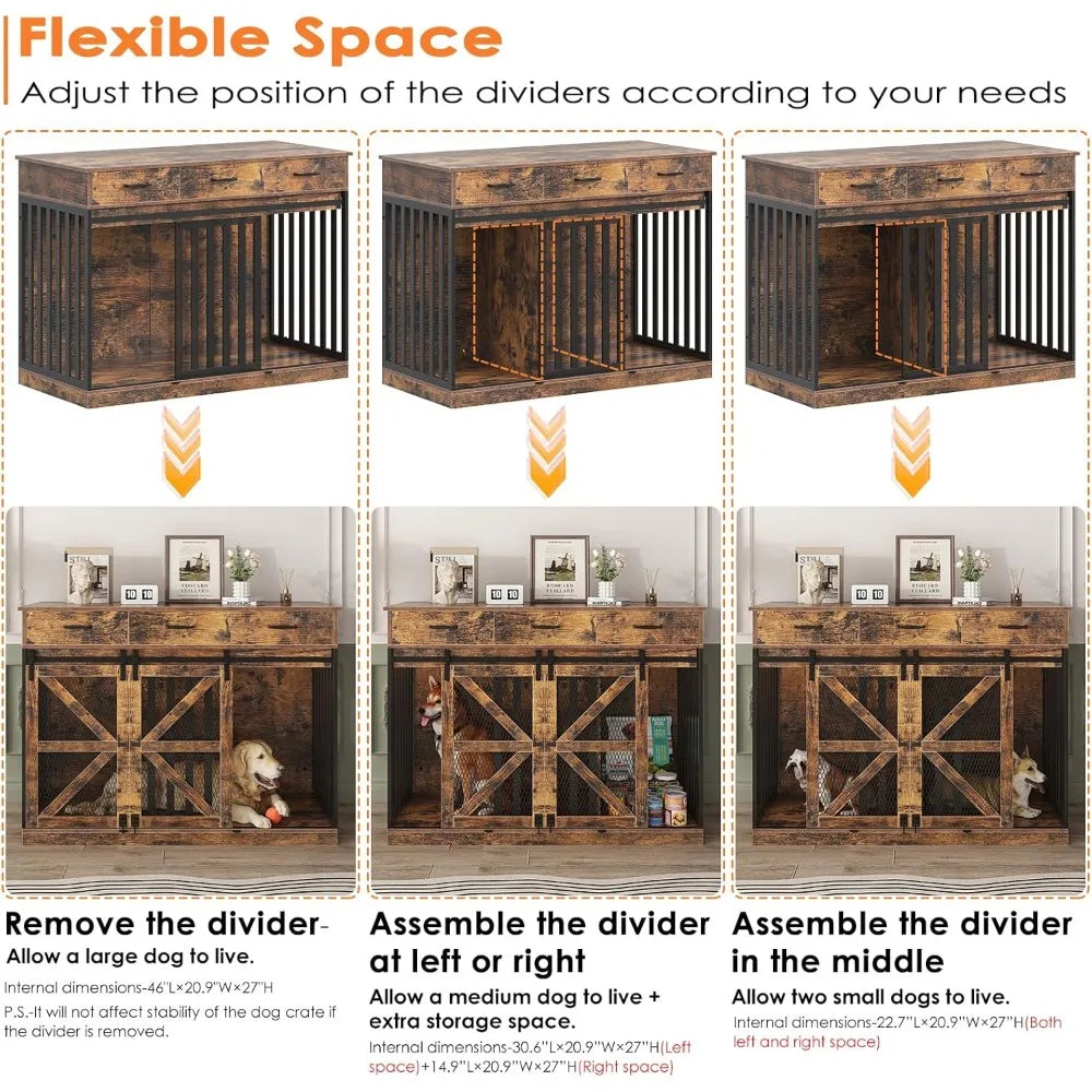 Dog Crate Furniture With Storage For Large Dogs