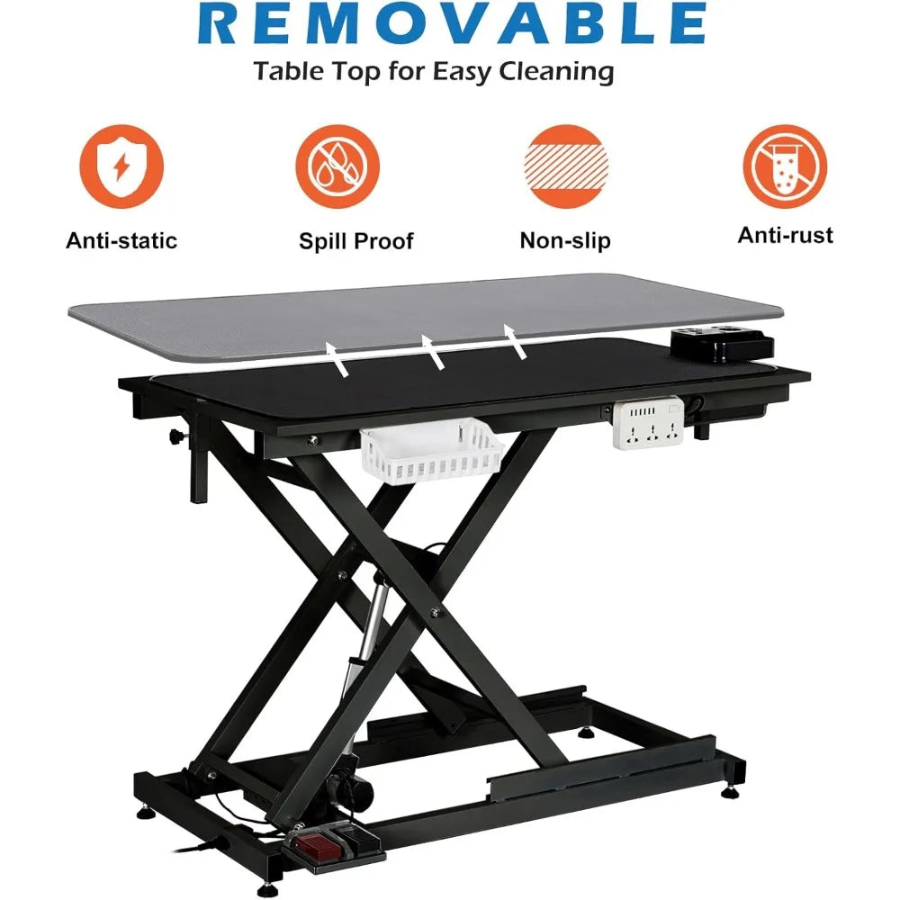 MKDK Electric Lift Dog Grooming Table with Overhead Arm
