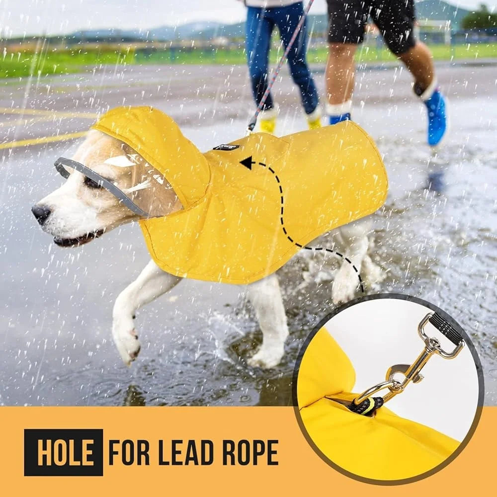 Dog Raincoat Adjustable Waterproof Jacket for Puppies