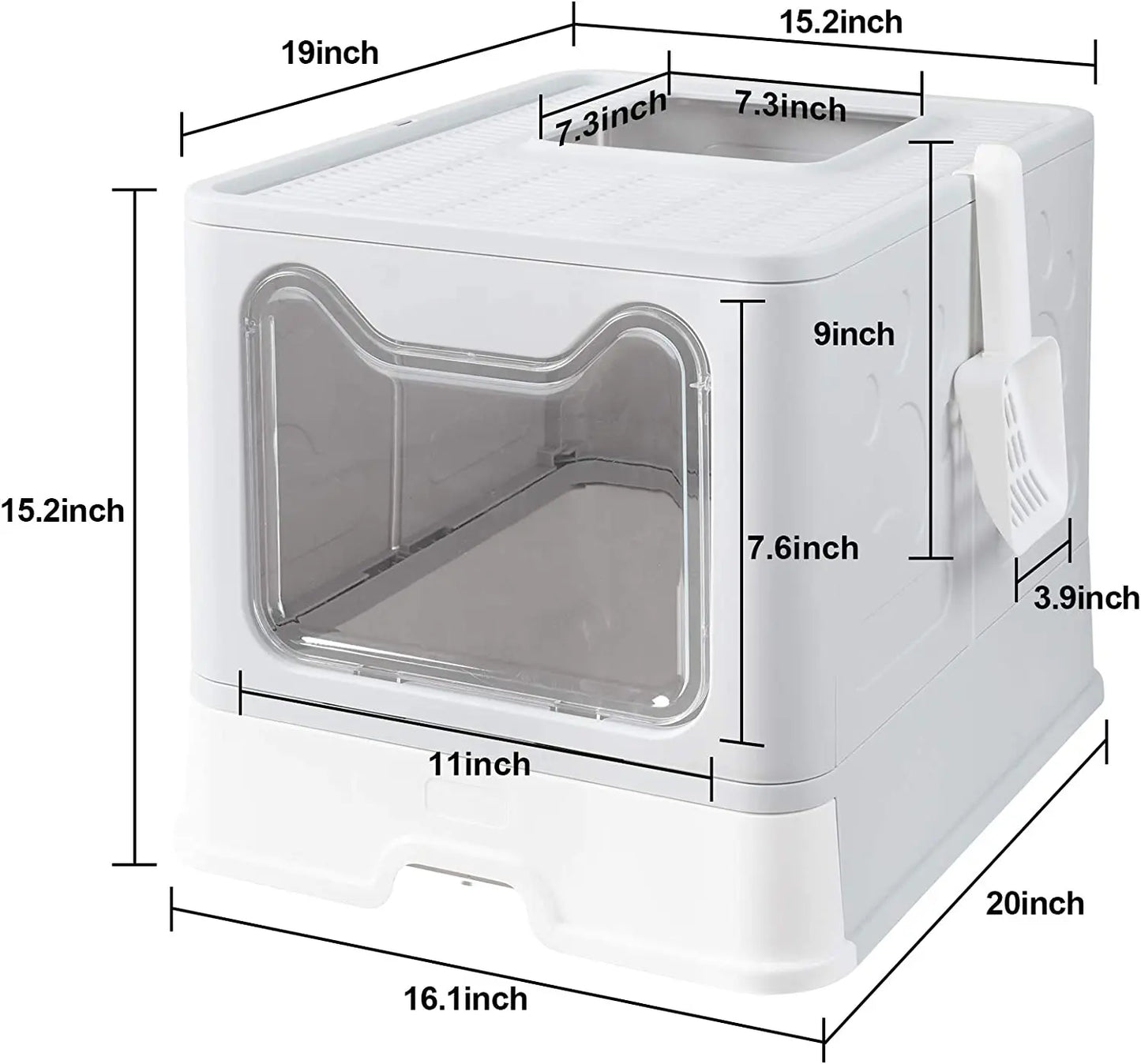 Top Entry Cat Litter Tray Box with Scoop