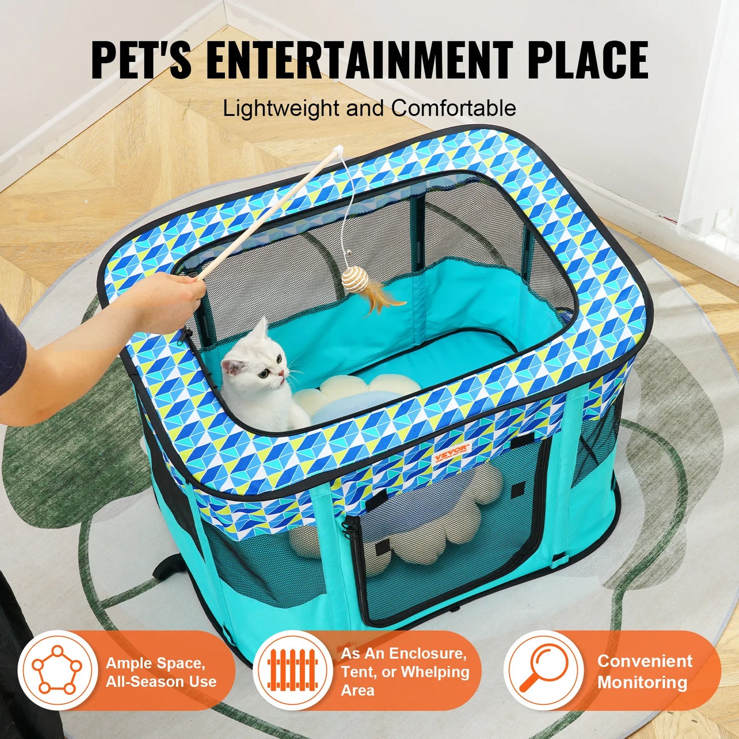VEVOR Portable Foldable Pet Playpen Tent for Dogs