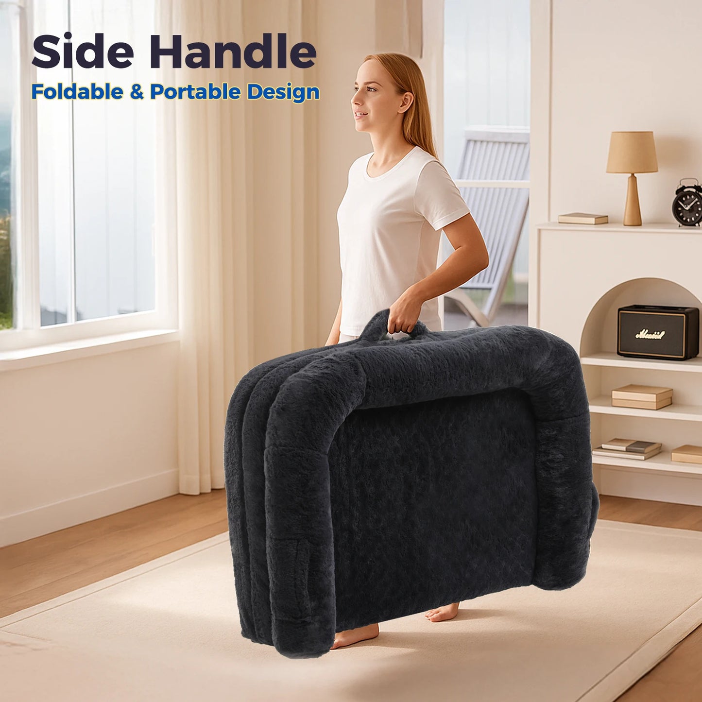 PEQULTICN Foldable Dog Bed Mat Portable Washable Anywhere