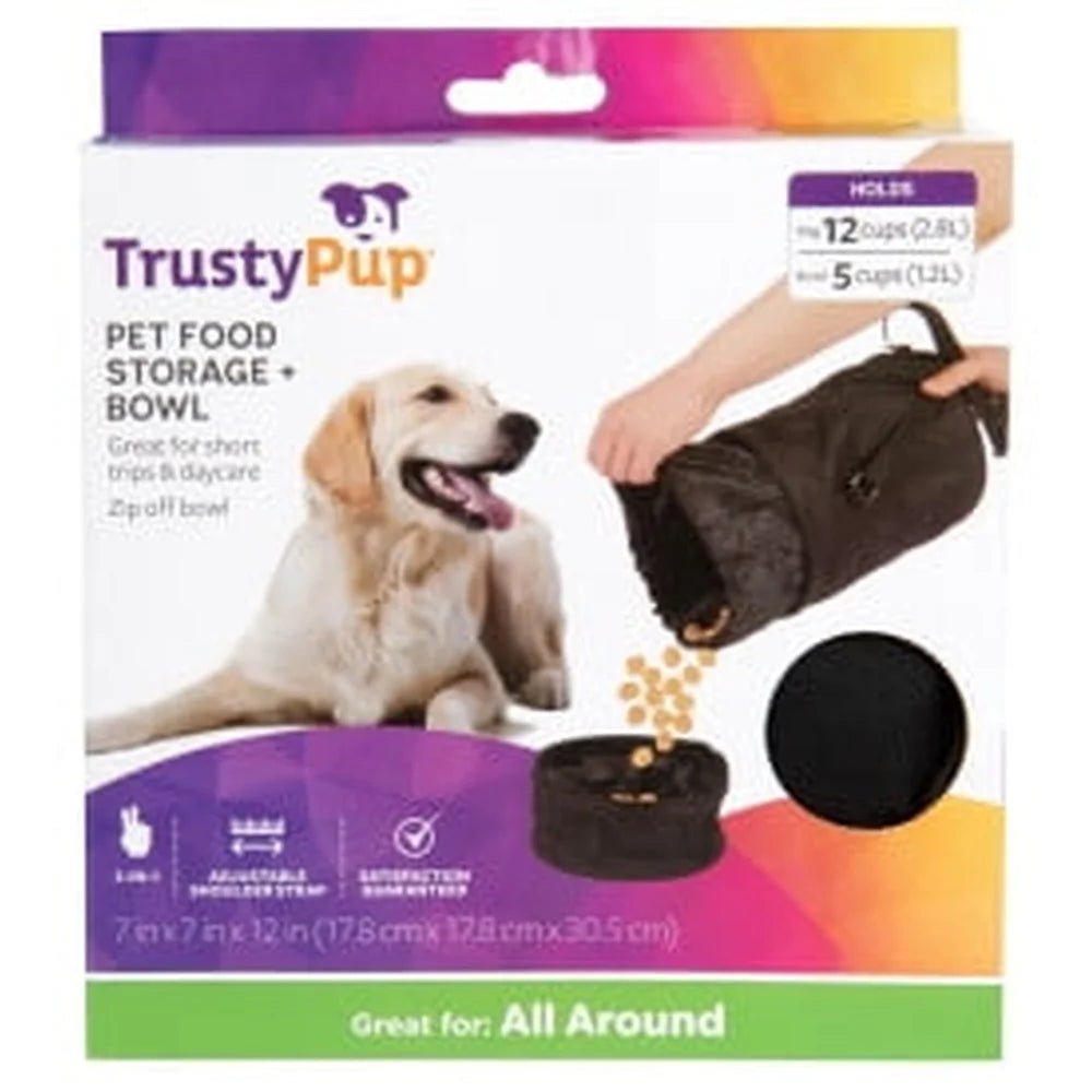 XMSJ Portable Pet Food Storage Bag with Removable Bowl