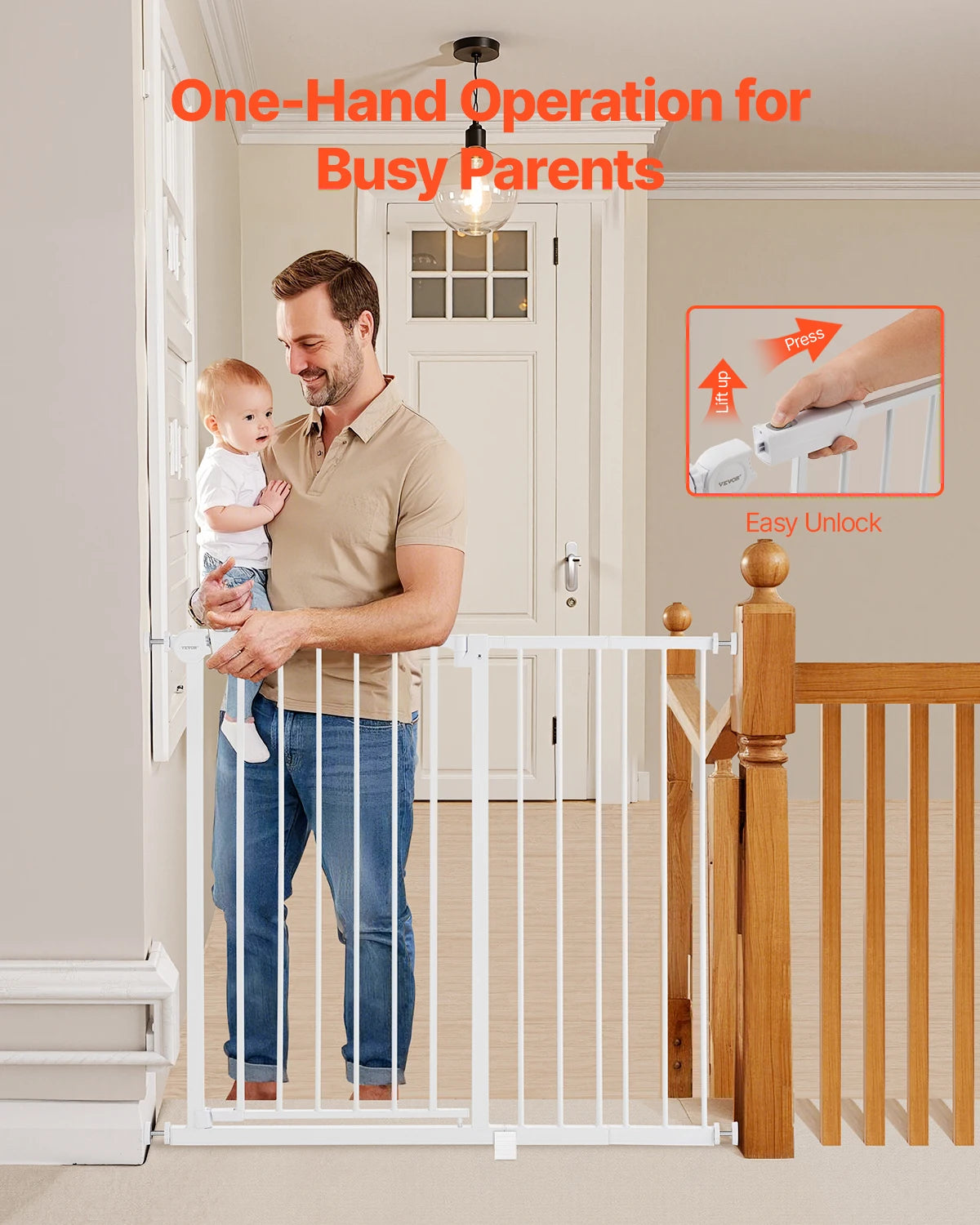 VEVOR Dog Gate Easy Step Walk Thru Security Kit