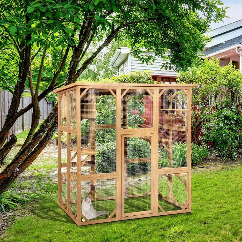 Wooden Catio Outdoor Cat Enclosure by NoEnName