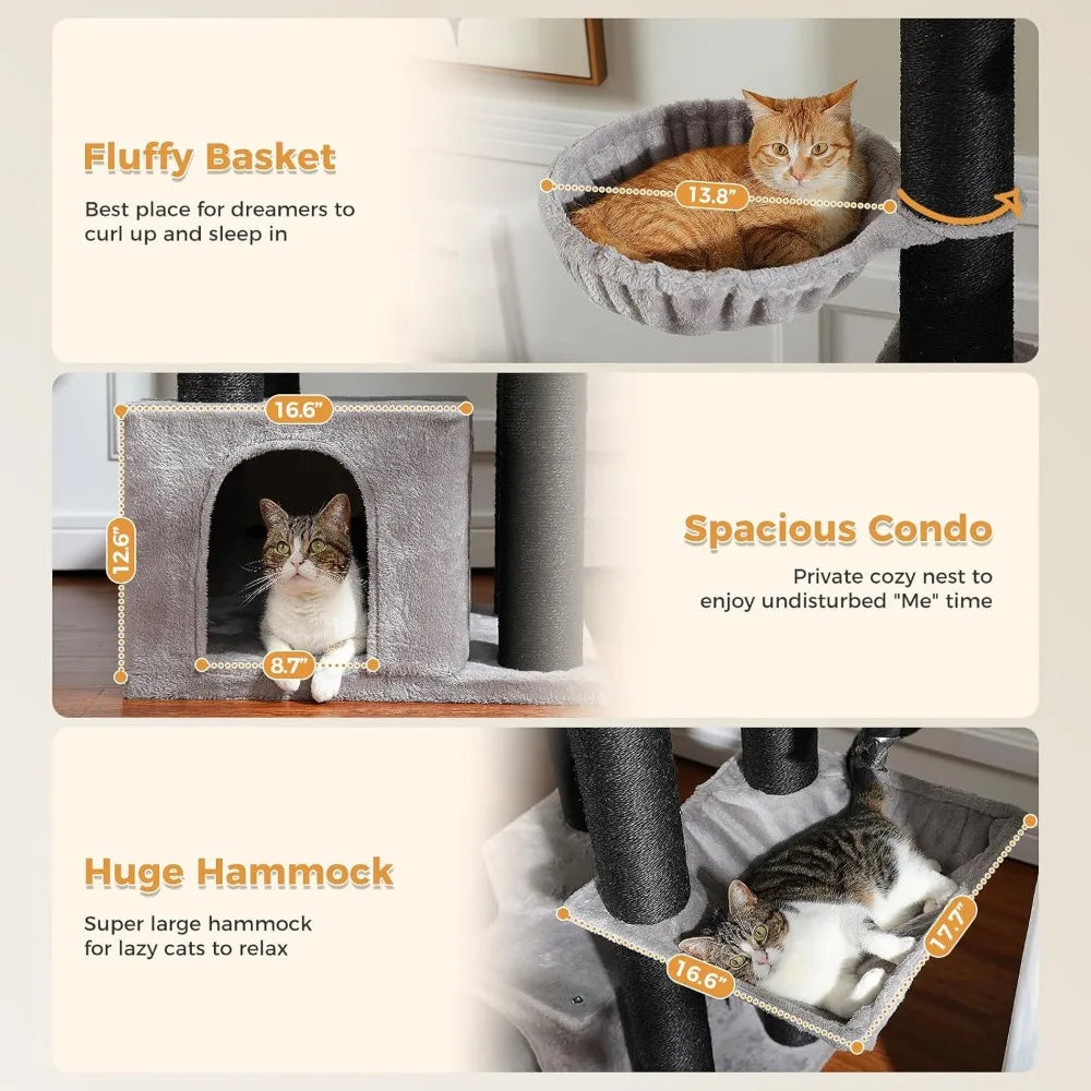 XXL Cat Tree Heavy-Duty Cat Tower for Indoor Cats