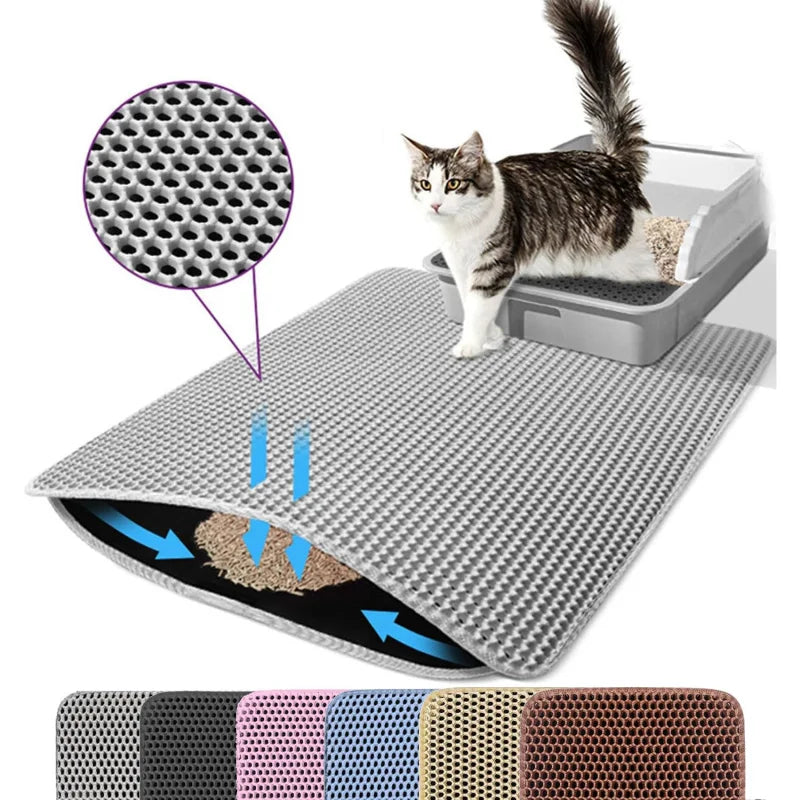 Cat Litter Mat Honeycomb Dual Layer Non Slip Waterproof