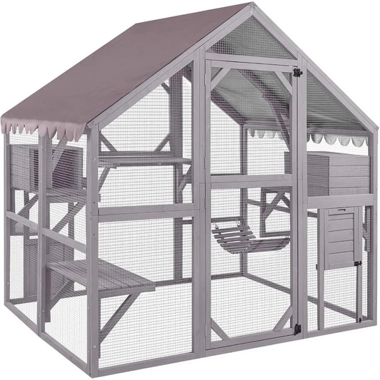 Aivituvin Outdoor Cat Enclosure with Bridges and Walkways